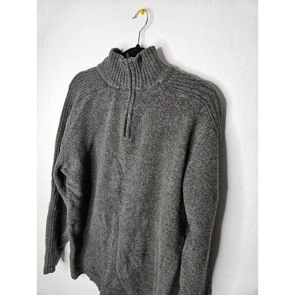 Alpine Design 1/4 Zip Long Sleeve MockNeck Pullover Sweater Gray Warm Men's XL - Picture 2 of 7